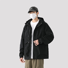 美式户外连帽冲锋衣外套男春秋季宽松机能防风运动工装上衣夹克，男装夹克，星座1210-1