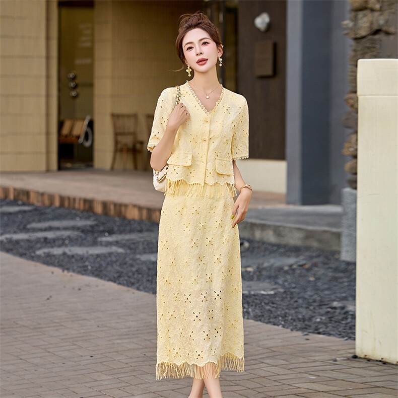 小香风时尚拼接套装裙女2025初夏穿搭气质减龄高级感两件套半身裙,女装套装/套裙,妙形
