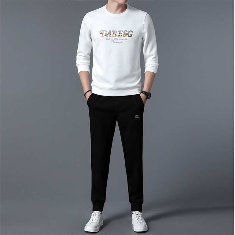 S3062-2钱塘2020-2秋季新款时尚薄款中青年男士长袖卫衣套装P132,男装休闲套装,钱塘207-2