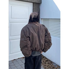 美拉德假两件夹克男冬季潮痞帅宽松百搭情侣皮衣外套LJK9611-P86，男装皮衣，星座1008