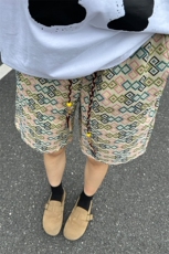 B221美式ins高街宽松民族风休闲短裤五分裤LK25558-特P28控58，男装牛仔裤，电商B221
