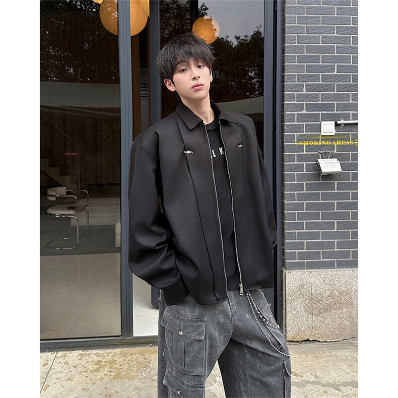 春季衬衫外套四季可穿金属装饰外套美式休闲双门襟潮流衬衫P55,男装衬衫,电商B319