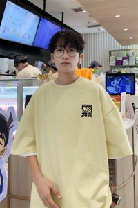 新款抖音直播得物男女短袖T恤220克纯棉T1812P18图片