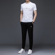 2023年夏款潮流休闲时尚男士运动短袖套装P135，男装休闲套装，电商D223-1
