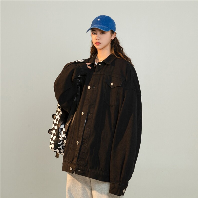 25 抖音品质休闲工装情侣潮牌牛仔水洗夹克外套N961/P85/128图片