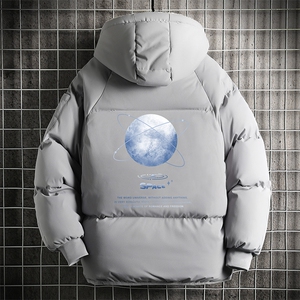 加厚加绒连帽衣男大码服男面包服男 MY16241-P100 网格挂拍图片