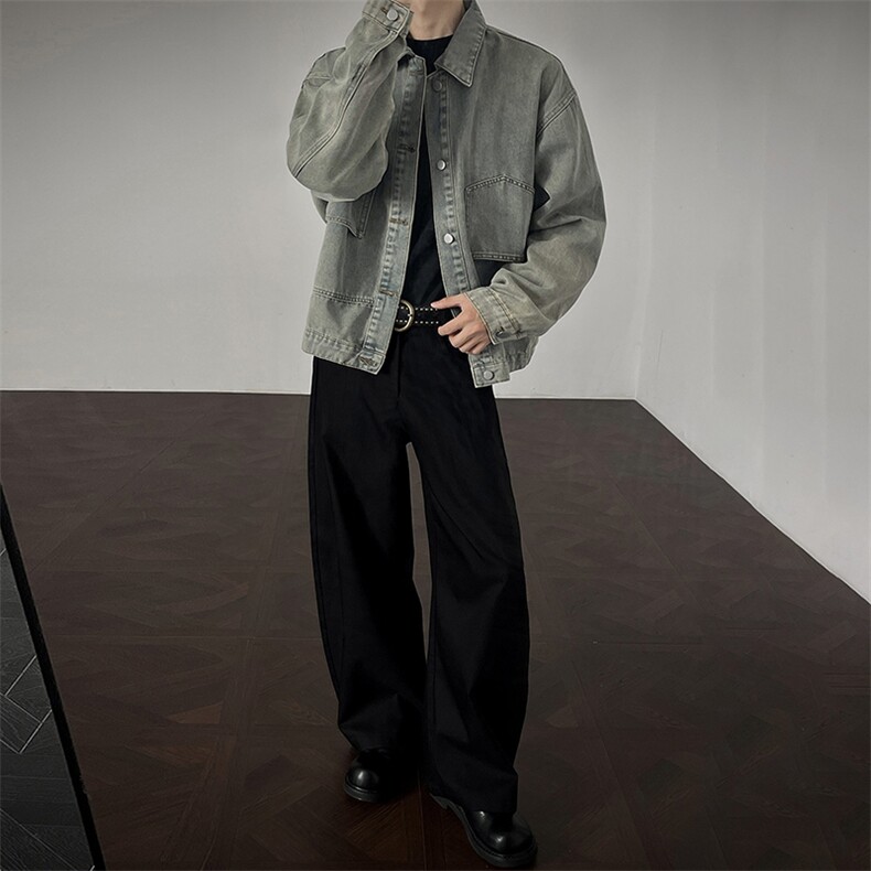 潮牌美式倒装工装牛仔外套男春季水洗夹克-A2192TP68控108,男装工装外套,电商B241