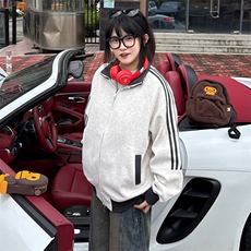 抖音得物高品质美式高街重磅结构设计拼接织带立领卫衣外套CM42，男装卫衣，电商A486