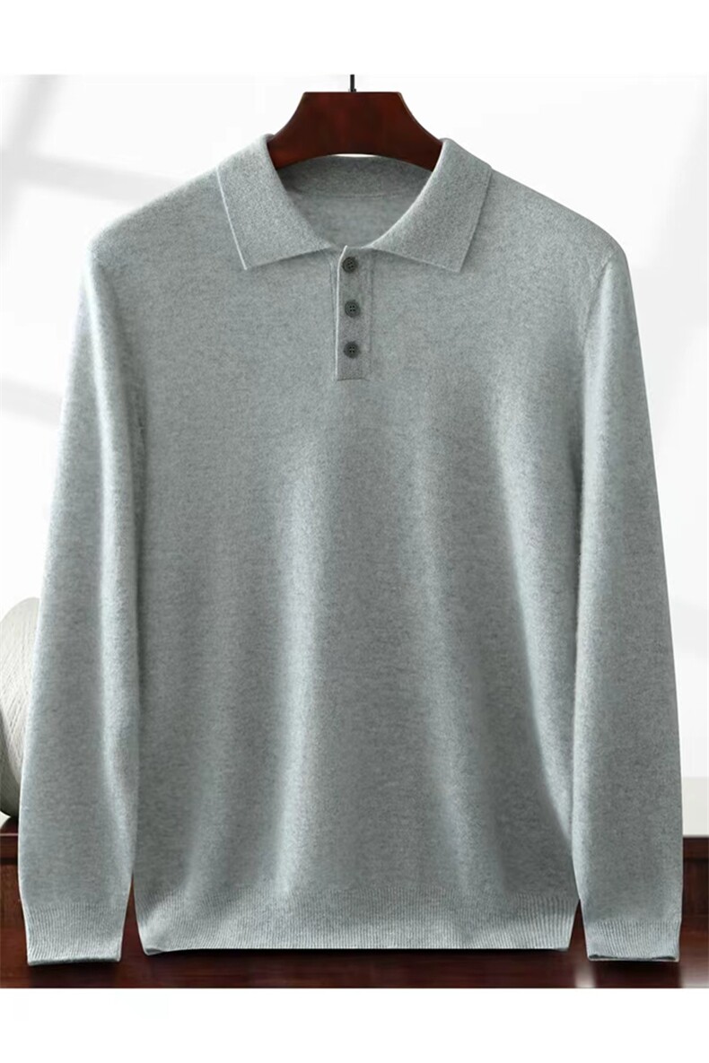 2025年秋季时尚百搭通勤简约休闲男PoLo领，男装羊绒套衫，鑫萬耀羊绒