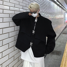 秋款男西服立领中山装大口袋蝴蝶扣垫肩唐装外套JK167P70，男装西服，星座1013-1