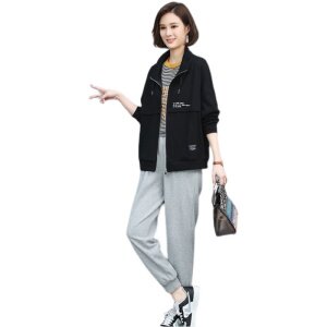 2022春季时尚简约大方气质优雅收腰显瘦休闲修身百搭潮流两件套，女装套装/套裙，丽影随形