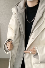 8XL-M高品质！！特大码羽绒服假两件皮棉袄连帽羽绒服YRFC02P190，男装羽绒服，电商D206-1
