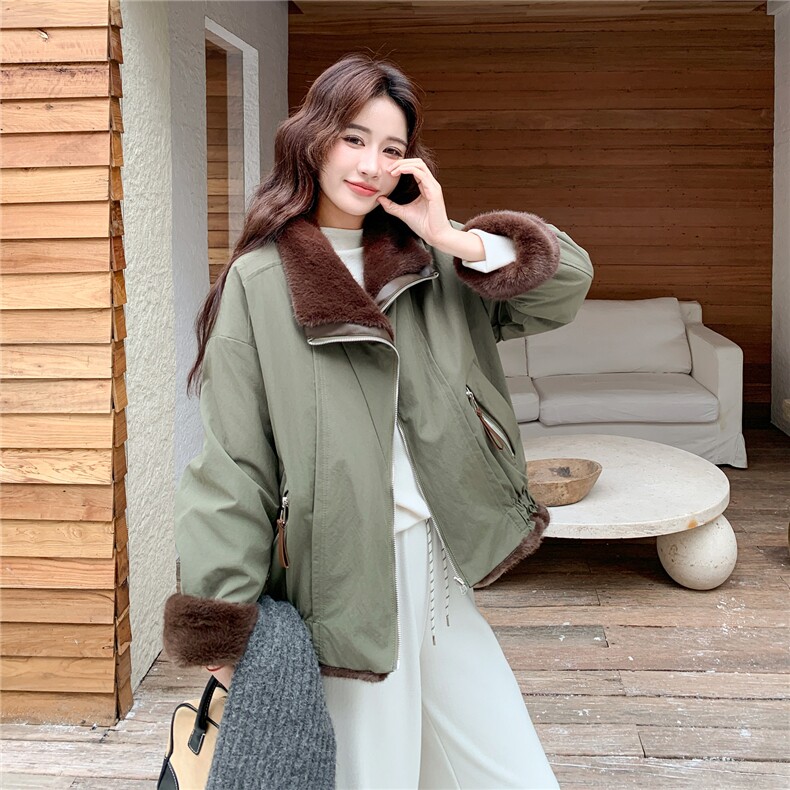 新款2026冬加绒派克服双面穿7837-P235-K358,女装棉衣/棉服,2C057