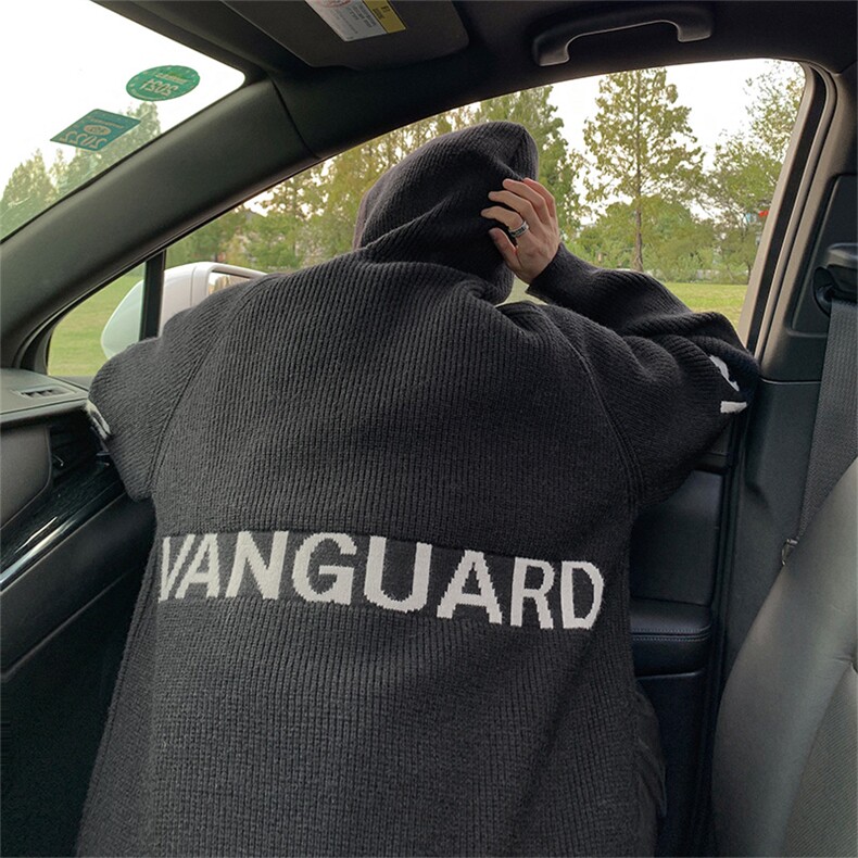 冬季美式毛衣男款复古连帽针织衫高级感痞帅卫衣外套-控99，男装针织衫/毛衣，星座310A-3