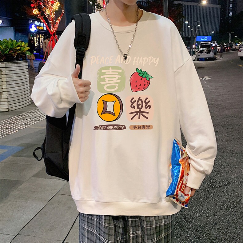S6322-P28秋季圆领卫衣男大码韩版宽松长袖外套,男装卫衣,电商A040