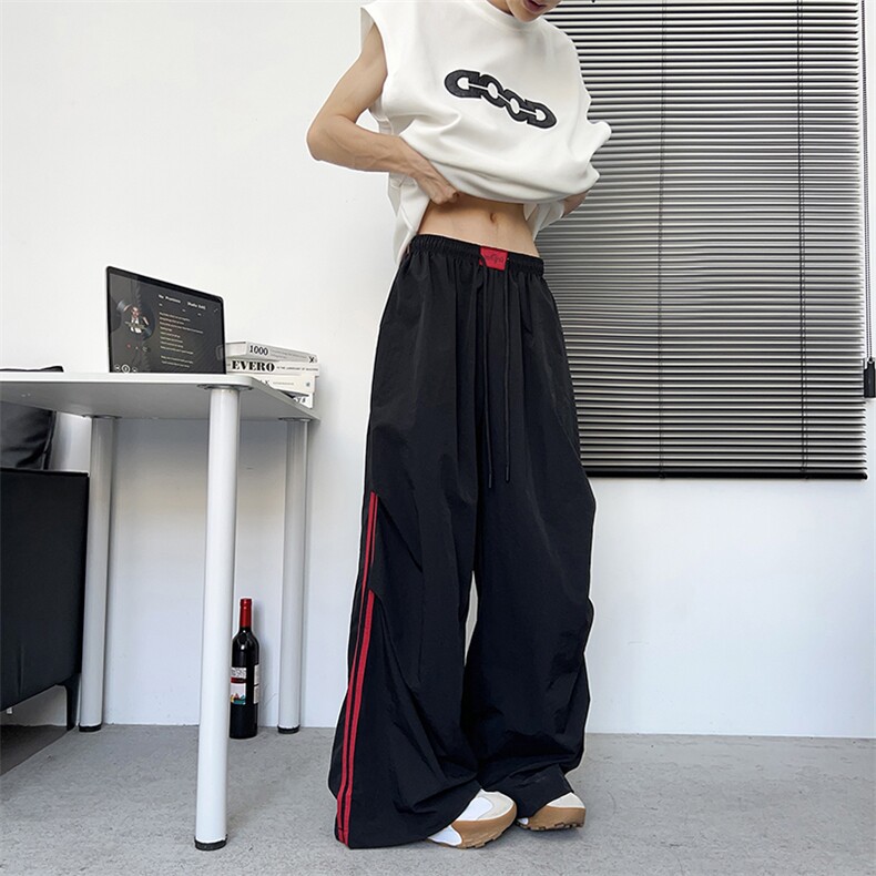 宽松休闲裤韩版潮流百搭裤子夏季薄款坠感阔腿拖地长裤K0837-P40,男装休闲裤,星座308B-2