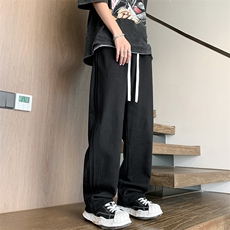 2025春夏款港风宽松竖条纹休闲百搭卫裤休闲裤K24110-P40，男装休闲裤，星座717
