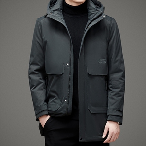 羽绒服男装中长款2023年冬新款连帽休闲百搭外套SNNYR873302-P300