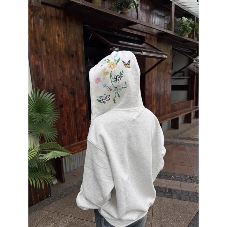 5436-P62高质量/万针刺绣/白金拉链字母刺绣连帽开衫卫衣薄款,女装卫衣/绒衫,星座617A-2