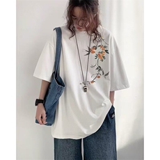 潮短袖t恤男夏季风印花衣服高级感大码帅气宽松五分袖圆领，男装T恤，星座506A