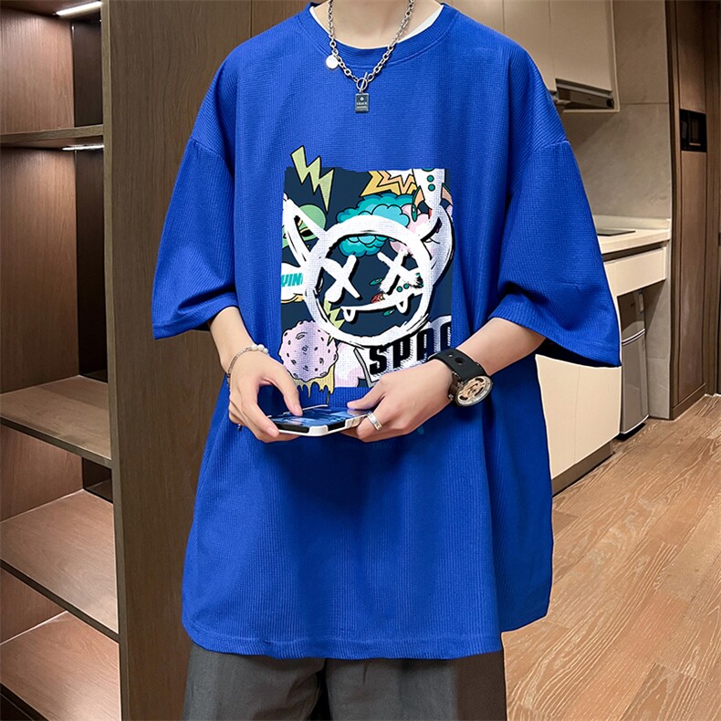 华夫格t恤男短袖男大码五分袖酒店风HT73275-P22,男装T恤,电商A040