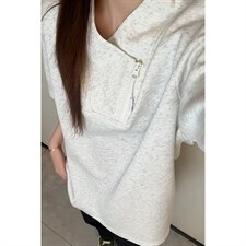 2026夏季新款270g华棉斜拉链V领短袖T恤DT6263特P25建议零售价68，男装T恤，电商A001