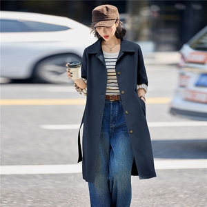 中长款风衣外套女2025秋季新款韩版宽松休闲气质高级感大衣图片