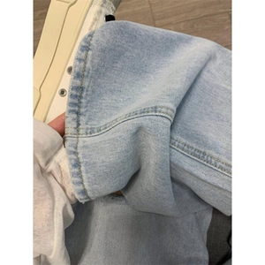 CK123CC-特P52 蕾丝破洞牛仔裤设计感高级直筒裤子图片