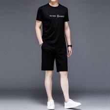2023年夏款潮流休闲时尚男士运动短袖短袖套装P130，男装休闲套装，电商D223-1