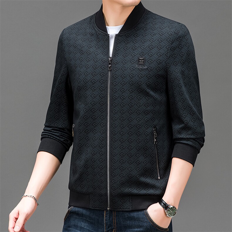 春季夹克男装立领中年商务休闲纯色茄克衫上衣服BSNA002-P125图片