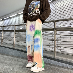 日系青春流行休闲裤潮时尚潮牌原宿新款长裤简约男抽绳束脚春季图片