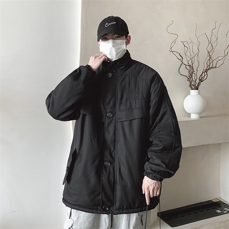 日系立领棉服套装男秋冬季加绒加厚棉袄527/P78图片