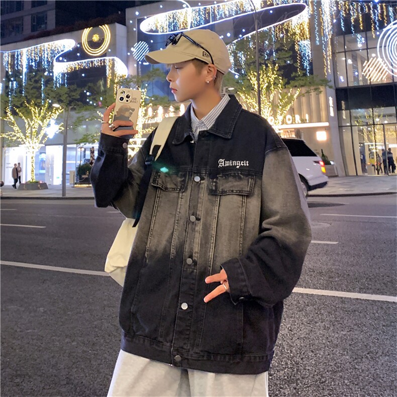 牛仔外套男秋韩版潮流潮牌夹克男休闲百搭秋季上衣服JK01207-P68,男装夹克,星座308B-1