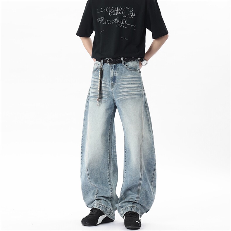 C315-WD910春夏现货弯刀立体裁剪拼接扎花牛仔裤(P60X89)2,男装牛仔裤,电商C315