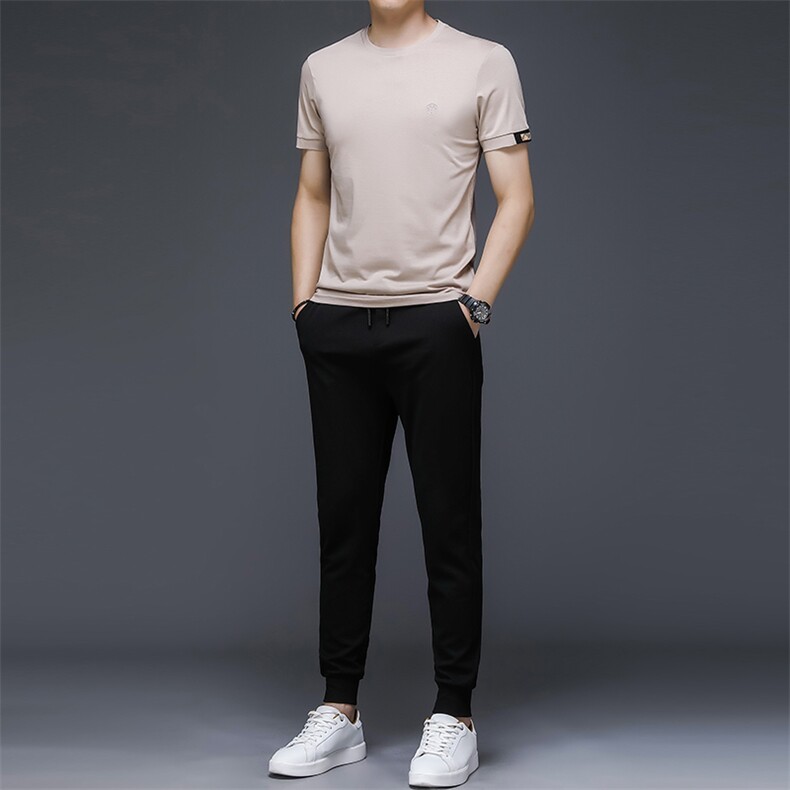 JG2007男士2023年春夏季新款运动套装短袖长裤T恤卫裤二件套P110,男装休闲套装,电商B360