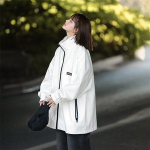 815A-MJ78622-58特 秋冬贴标立领服外套夹克潮牌冲锋衣服女图片