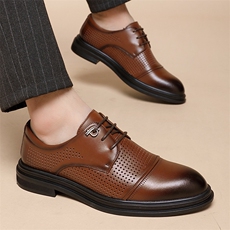 商务正装尖头系带夏季皮鞋软底英伦风结婚西装皮鞋，男鞋皮鞋，电商A223