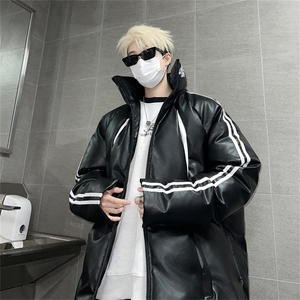 三条杠皮棉服冬季宽松棉衣立领冬装棉袄外套男MY2416-特100控168图片