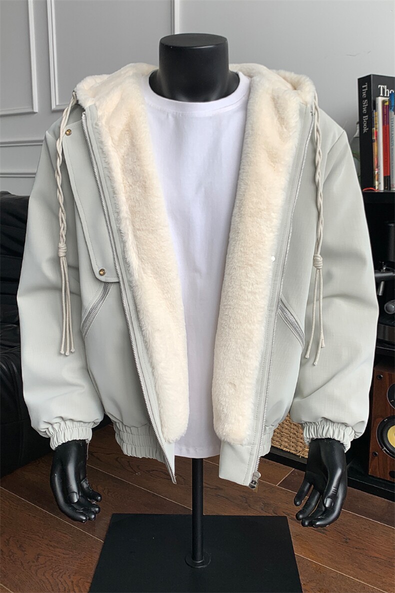 一体毛座山雕连帽棉服加厚保暖夹克冬季外套男XZ514-2-25108-P128,男装夹克,星座514-2(原B239)