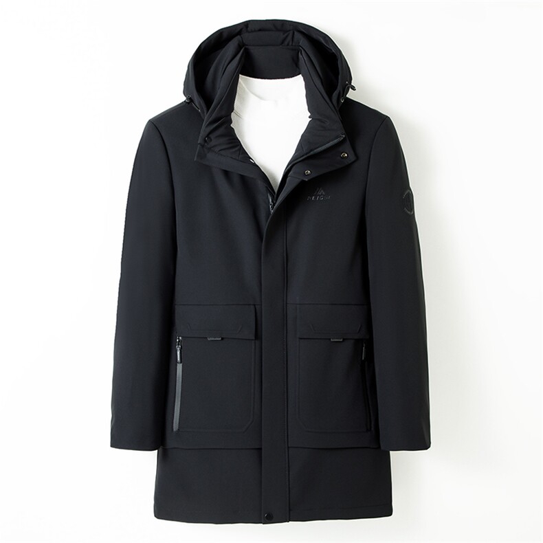 2023冬季90白鸭绒潮流休闲中长款连帽羽绒服羽绒外套HB2181-P330,男装羽绒服,电商B212（原钱塘6029）