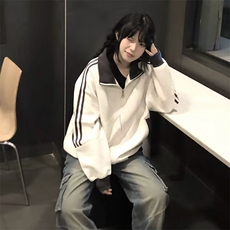 抖音得物高品质美式高街重磅结构设计拼接织带立领卫衣外套CM42，男装卫衣，电商A486