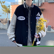 棒球服男潮牌宽松ins百搭学生夹克韩版潮流港风帅外套W1137-P48，男装夹克，星座512-2