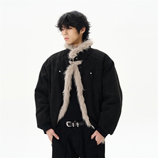 [网图]做旧麂皮棉服座山雕加厚毛领夹棉外套男5D1198-TP105控178，男装棉衣，电商A102