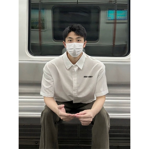 抖音得物高品质 夏季冰丝休闲衬衫 美式垂感宽松衬衫短袖ADT2102图片