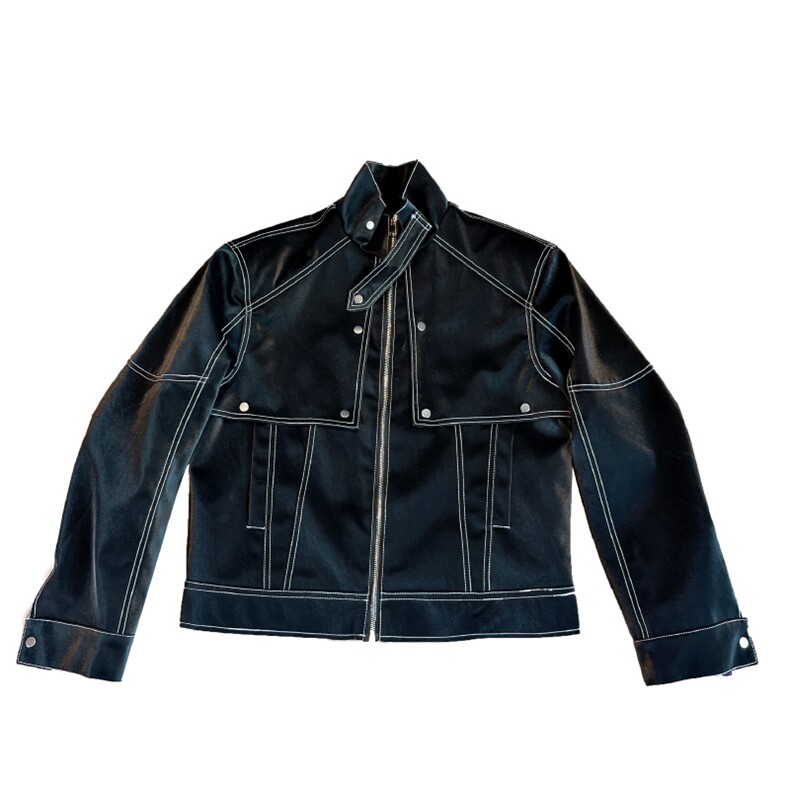 秋冬原创高品痞帅明线设计皮衣男短款机车皮夹克外套JK2312-P130,男装夹克,电商B267