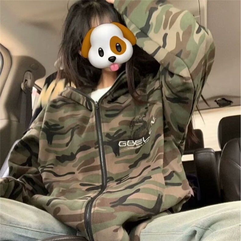 复古迷彩新款春秋男款外套户外工装连帽卫衣男女嘻哈情侣夹克外套,男装夹克,星座506A