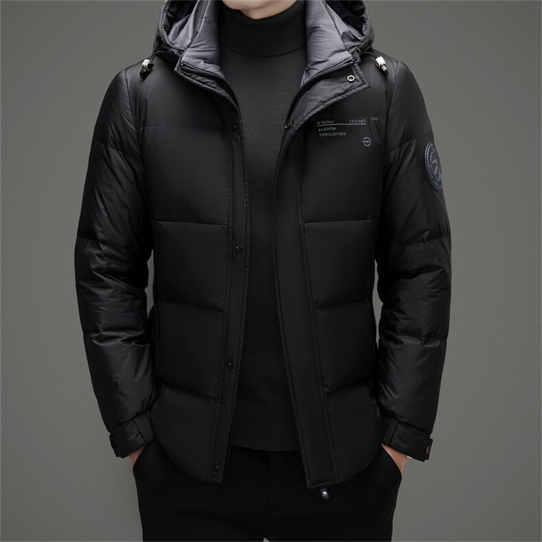 高端羽绒服男2024冬季新款加厚保暖连帽休闲中年爸爸装白鸭绒外套,男装羽绒服,电商B212（原钱塘6029）