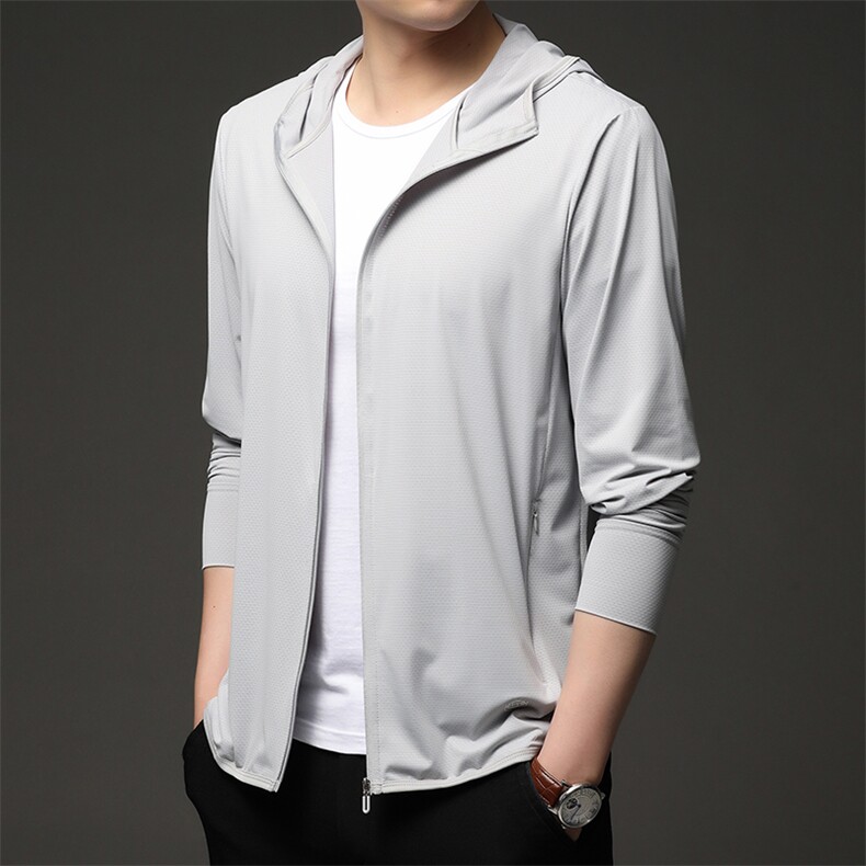 2024夏季新款高档男士时尚透气薄款防晒服中青年连帽防晒衣男P52,男装夹克,钱塘6003A(原)4033A