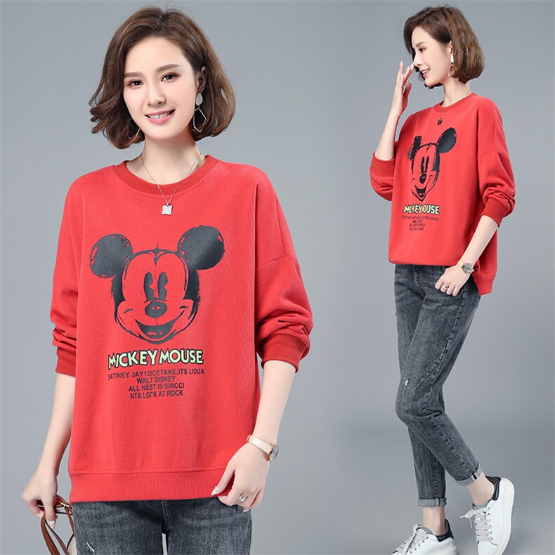 2021年春季新款潮韩版宽松显瘦卫衣女中长款休闲百搭上衣服女，女装卫衣/绒衫，依恋蒂丝