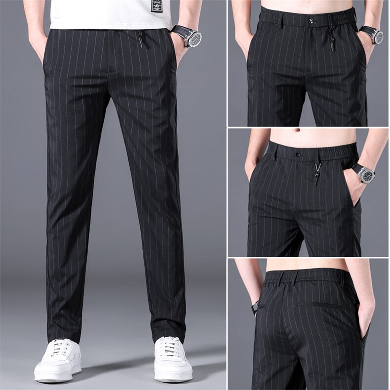 2025松紧腰小西裤男宽松直筒裤子春夏秋季休闲长裤男1913-P40现货，男装休闲裤，星座224-1